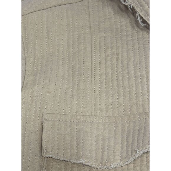 Nanushka Corduroy Button Up Shirt Jacket in Tan - Picture 8 of 8